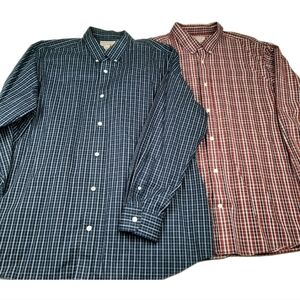 Lot Of 2 Duluth Trading Wrinkle Fighter Plaid Button Downs Cotton Mens Size 2XL